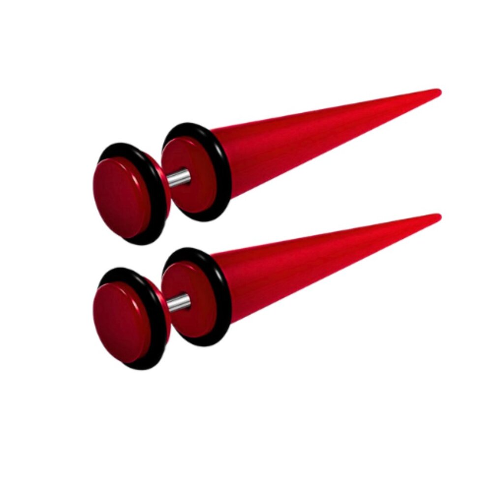 Transparent Red Acrylic Fake Tapers
